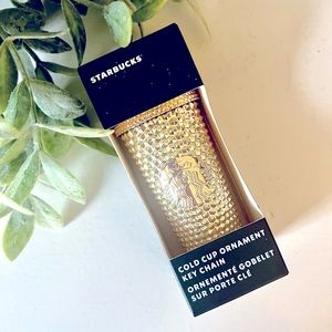 Starbucks Gold Bling Studded Cup Keychain, Holiday 2022